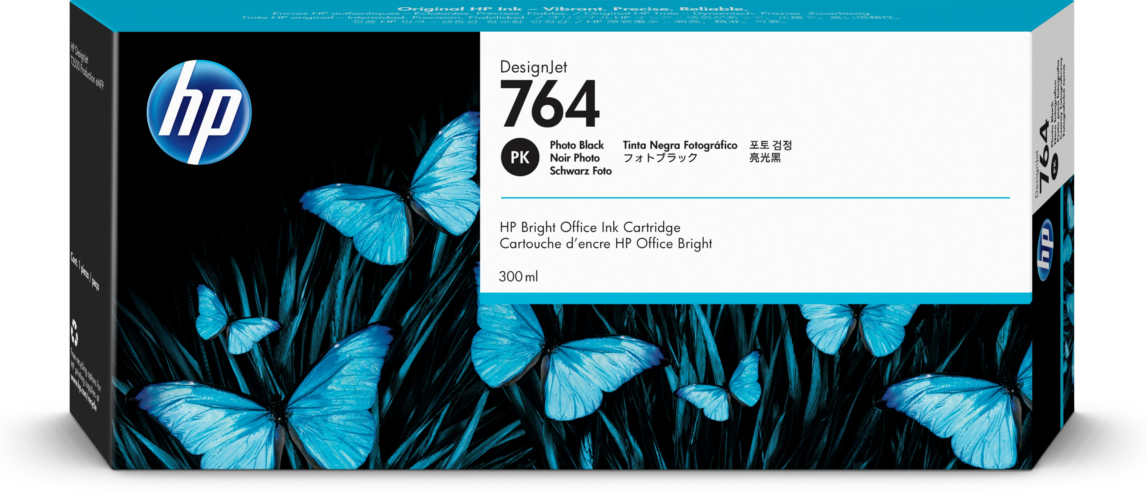 HP 764 cartouche dencre DesignJet noir photo, 300 ml