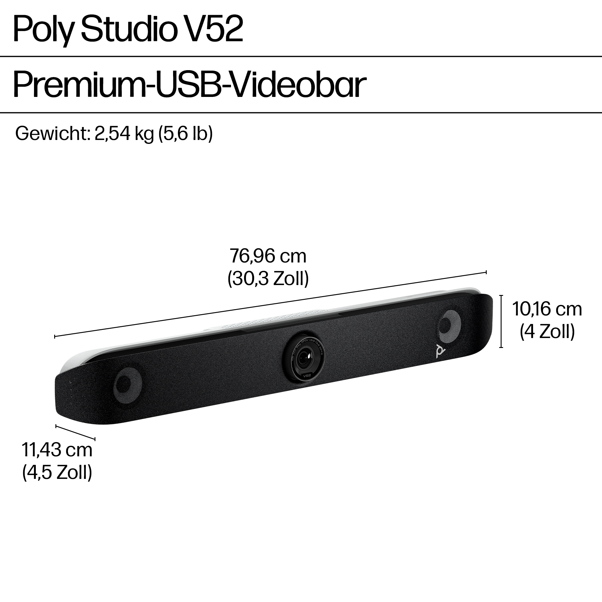 Poly Studio V52 USB Video Bar