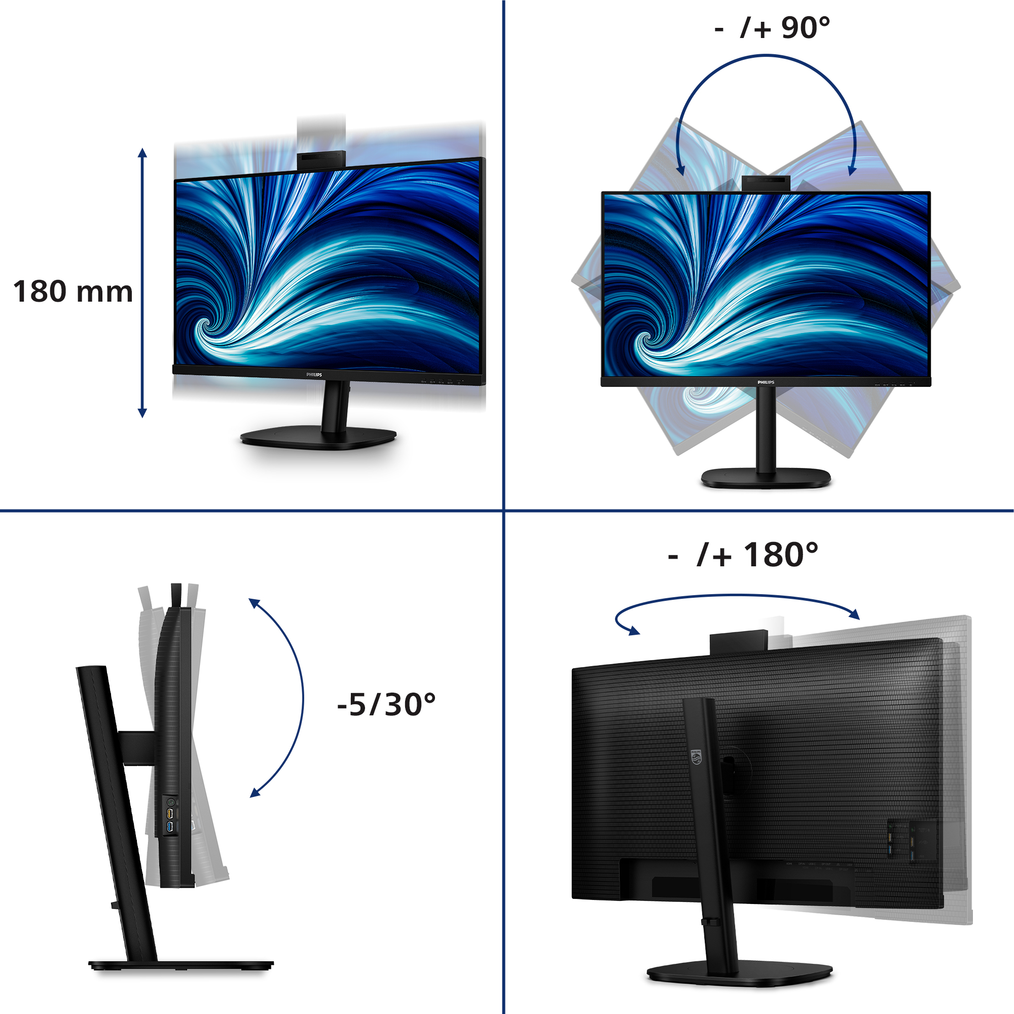 Philips 32B2U3601H - 3000 Series - LED-Monitor - 81.3 cm (32)