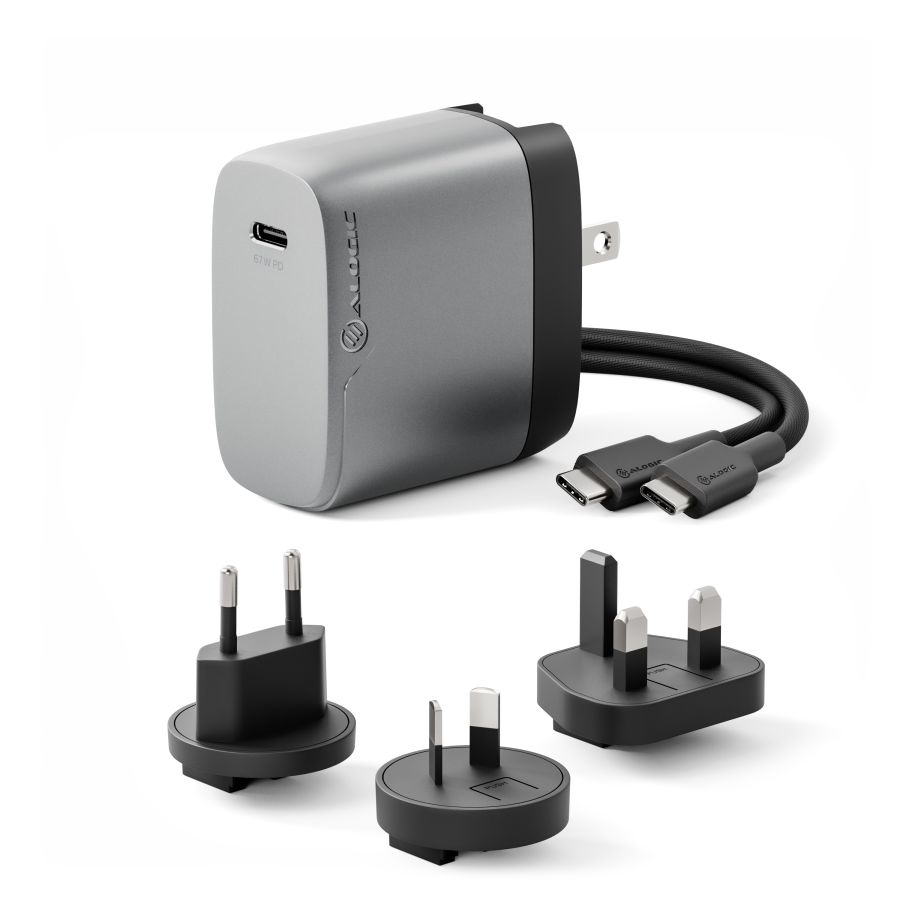 ALOGIC WCM1X67-SGR cargador de dispositivo m�vil Tableta, Port�til, Smartphone Negro, Gris Corriente alterna Carga r�pida Interior