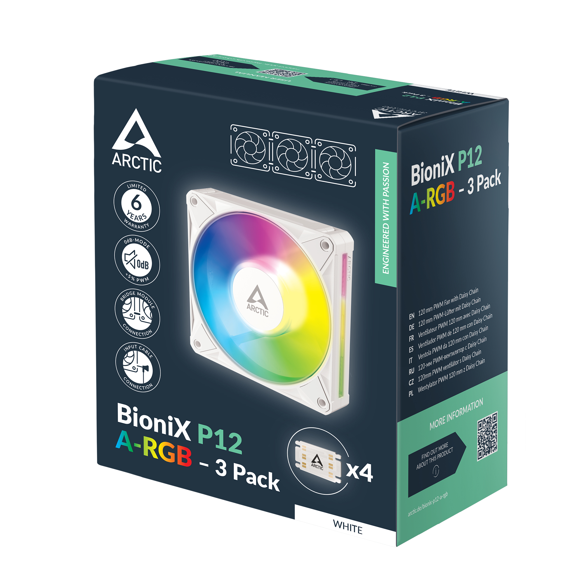 Arctic BioniX P12 A-RGB white 3 pack retail