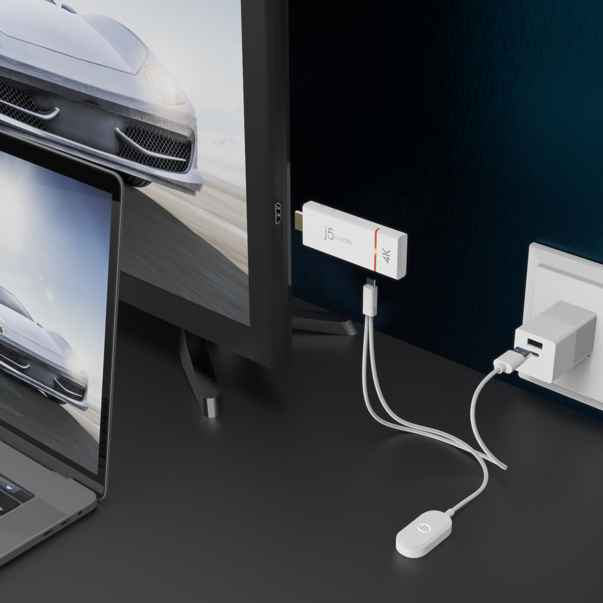 j5create JVAW76-N Adaptador de pantalla inalmbrico ScreenCast 4K HDMI