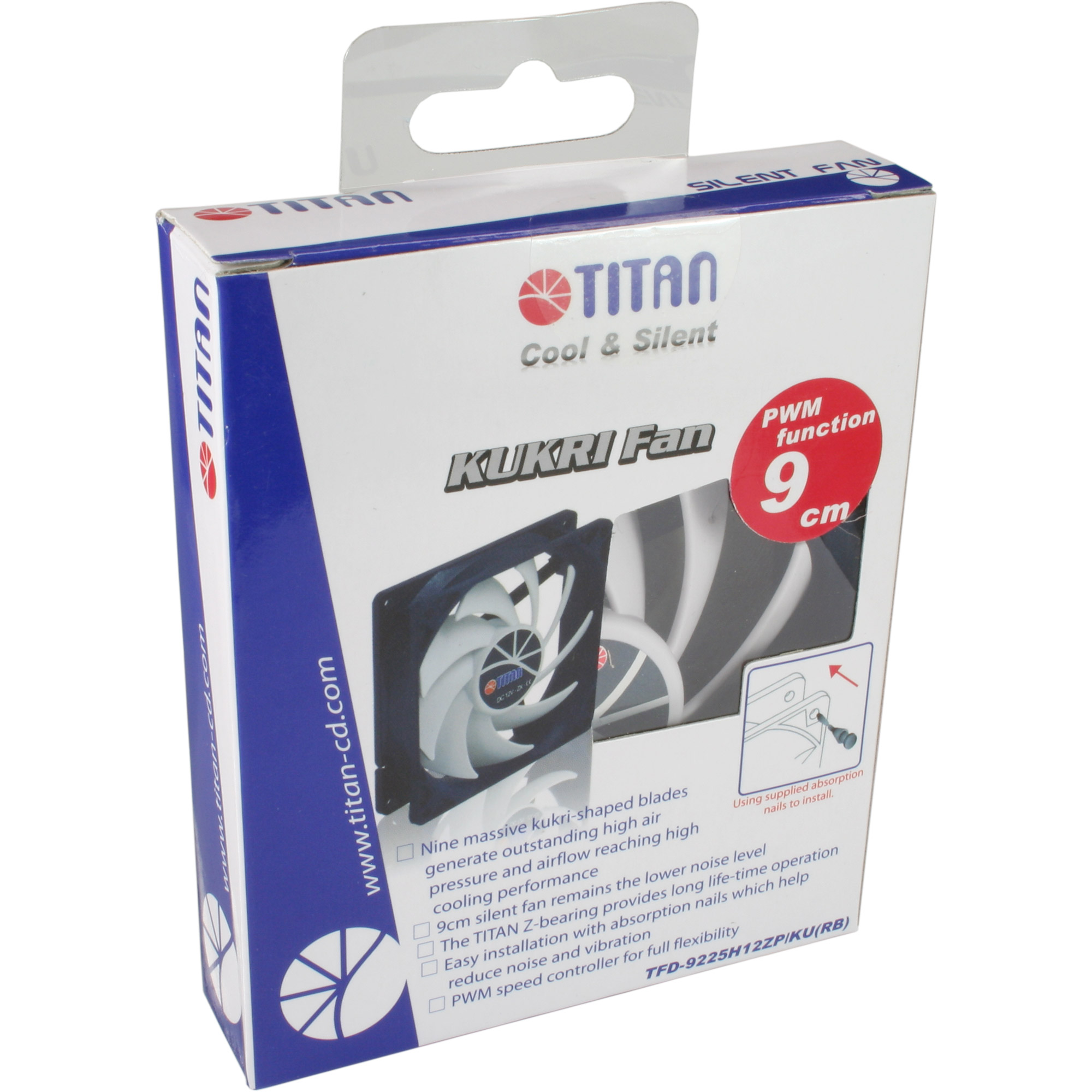 Titan TFD-9225H12ZP/KU(RB) sistema di raffreddamento per computer Case per computer Ventilatore 9,2 cm