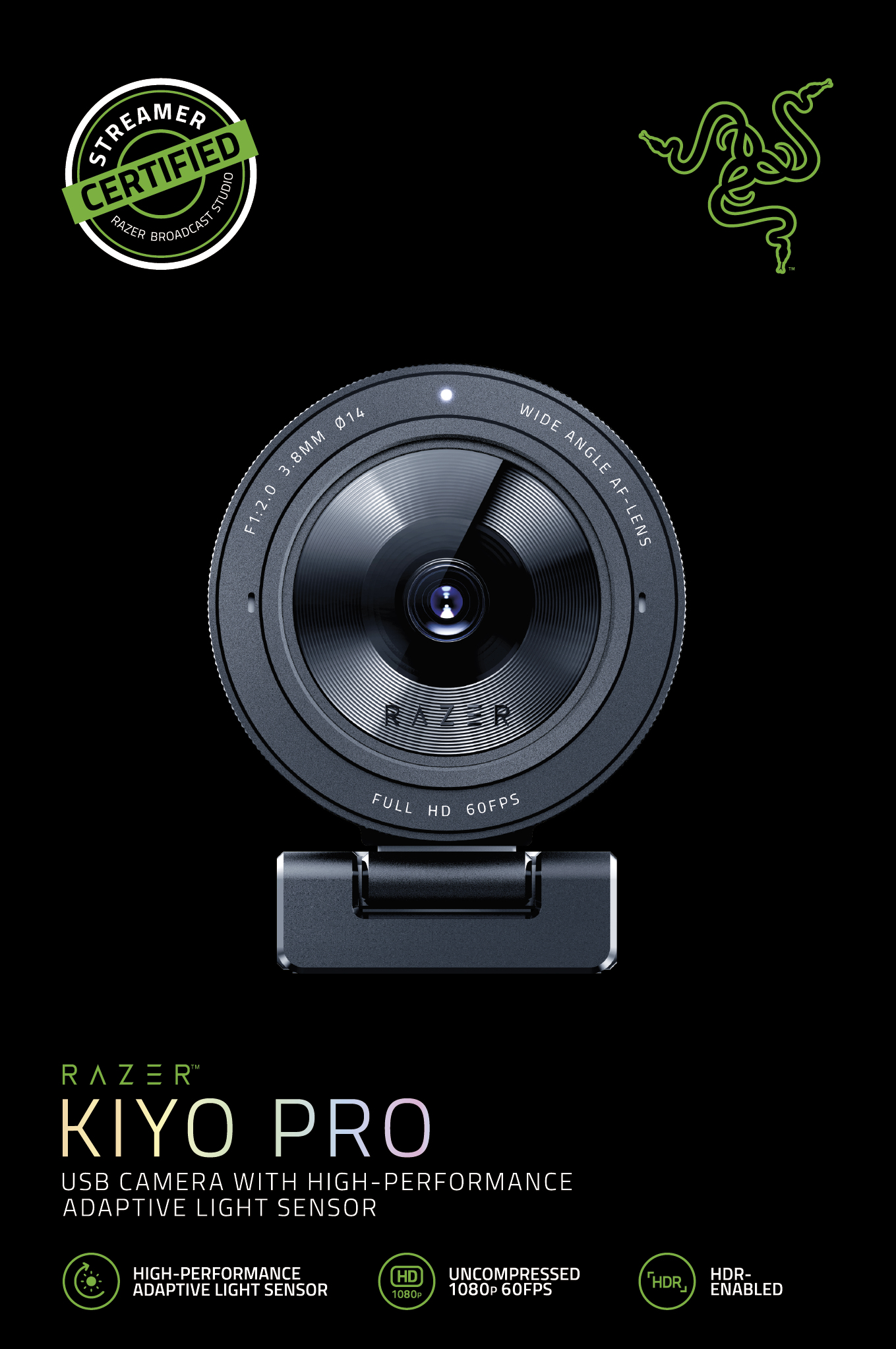 Razer Kiyo Pro Full HD Webcam / Stream Camera with Automatic