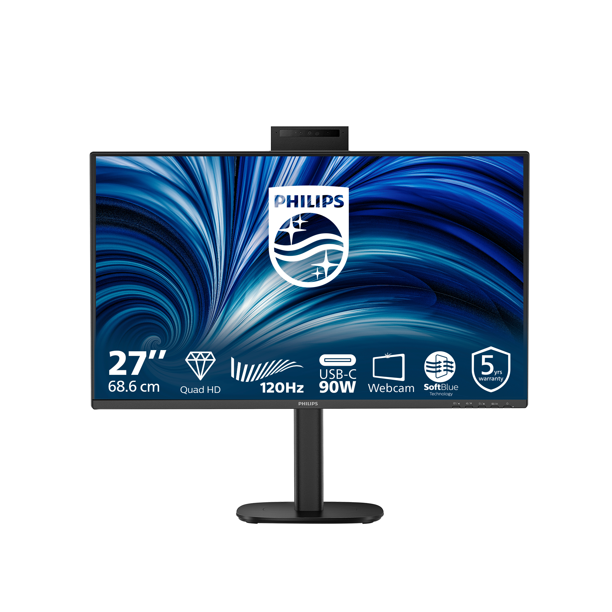 Philips 3000 series 27B2U3601H/00 computer monitor 68.6 cm (27) 2560 x 1440 pixels Quad HD LCD Black