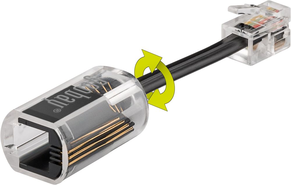 Telefonh�rerkabel-Entwirrer, transparent-schwarz, Kabell�nge 0,03m