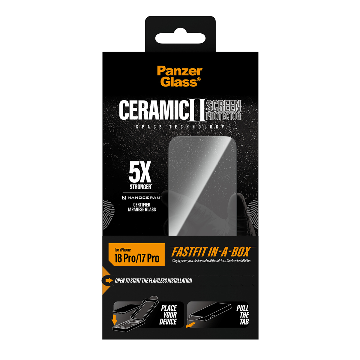 PanzerGlass � Ceramic Screen Protector iPhone 2026 Pro | 17 Pro w. FASTFIT IN-A-BOX Pellicola proteggischermo trasparente 1 pz