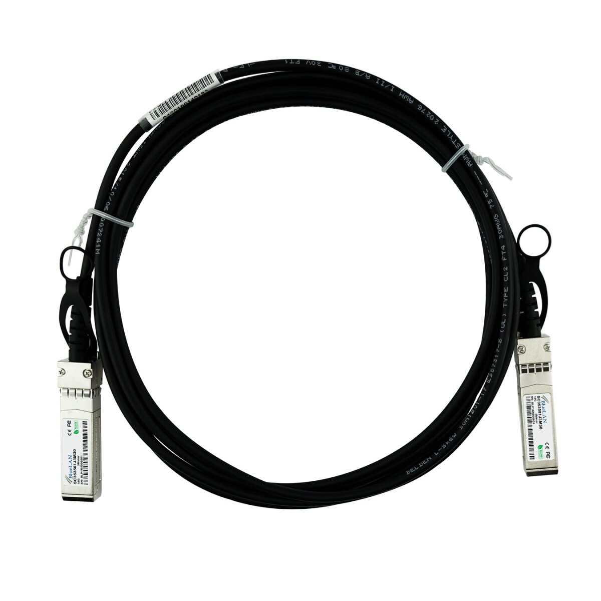 BlueOptics QFX-SFP-DAC-3M-BL cable infiniBanc SFP+ Negro, Plata