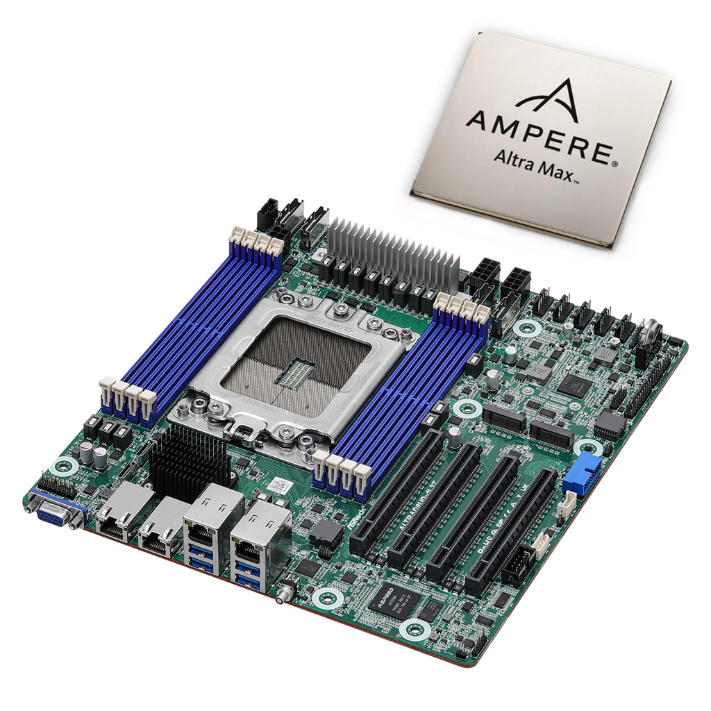 ASRock Mainboard Kit ALTRAD8UD-1L2T/M128-26 Sockel 4926 Single mit Ampere Altra 128 Bit - Mainboard - Micro/Mini/Flex-ATX