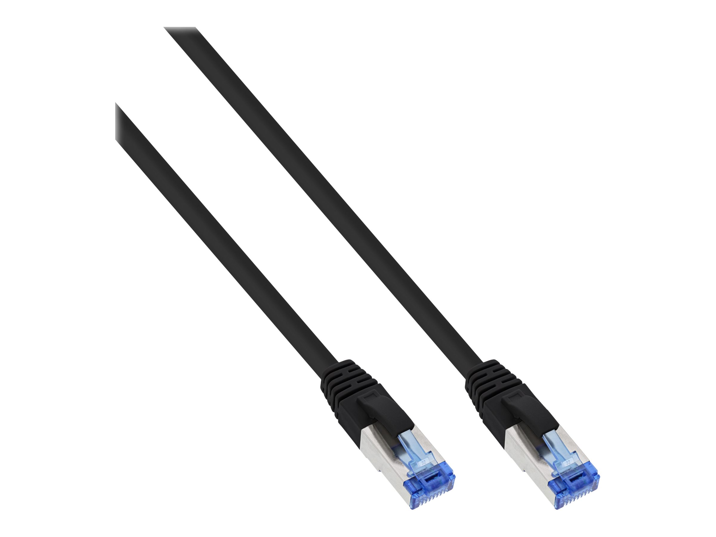 InLine Patch Cable S/FTP PiMF Cat.6A halogen free 500MHz black 0.25m
