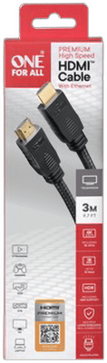 One for All 3.0m Premium High Speed HDMI Kabel zertifiziert