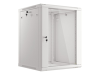Lanberg WF01-6615-10S - Wandmontiertes Regal - 15U - 60 kg - Sperrschloss - Ablageschienen - Verbessertes Kabelmanagement