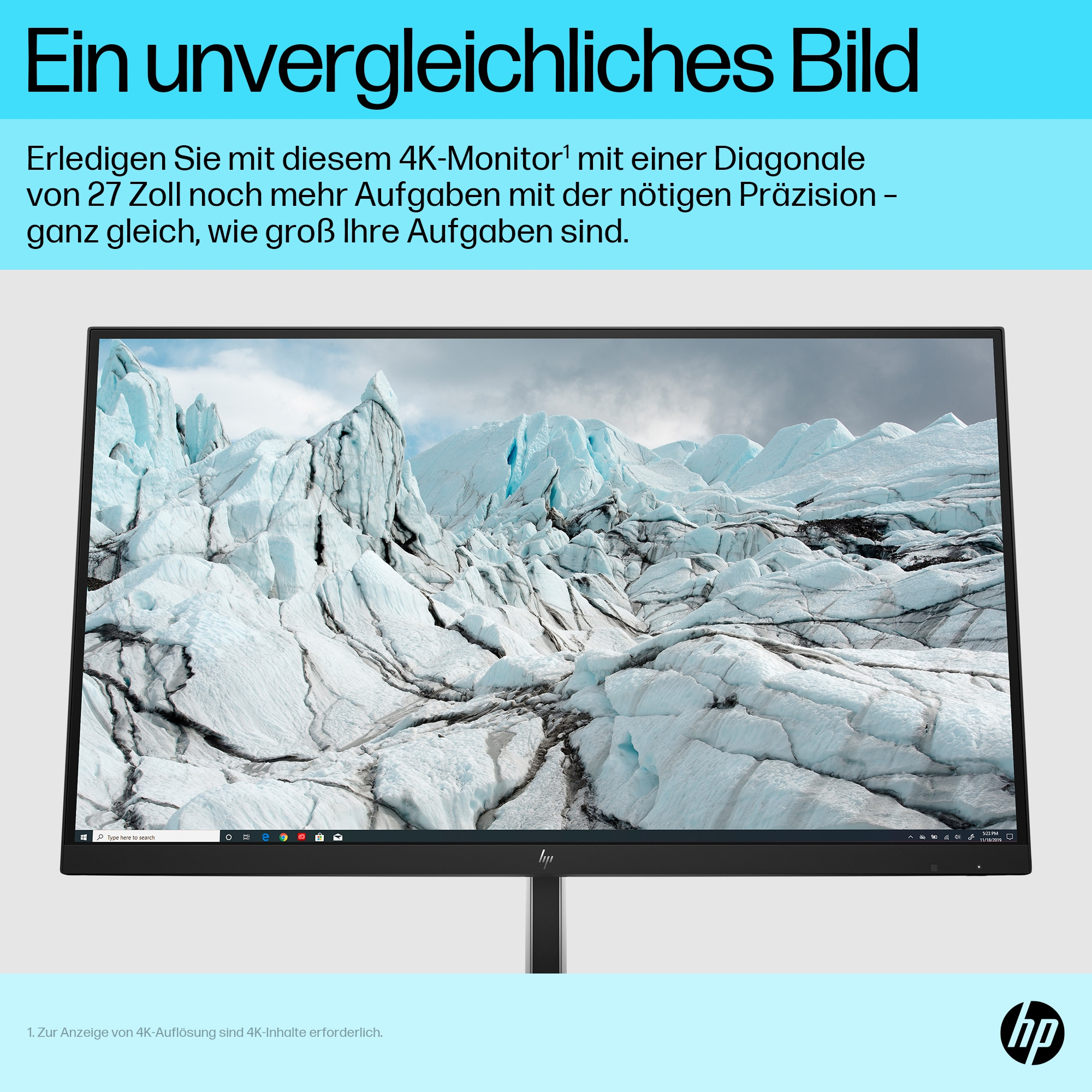HP E-Series E27k G5 68,6 cm (27) 3840 x 2160 Pixeles 4K Ultra HD Negro, Plata