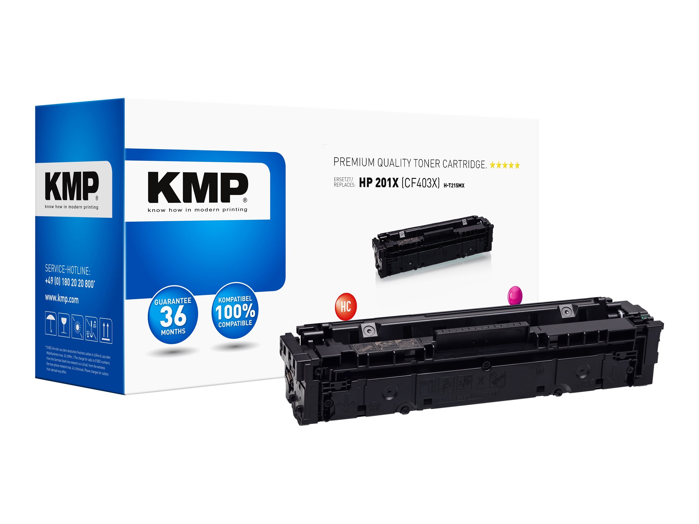 KMP H-T215MX - 50 g - Hohe Ergiebigkeit - Magenta - kompatibel - Tonerpatrone (Alternative zu: HP 201X, HP CF403X)