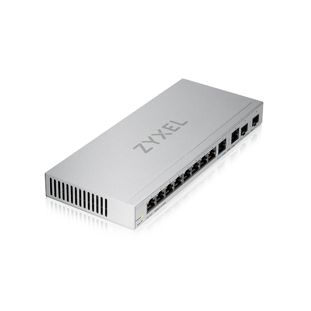ZyXEL Switch smart managed Layer2 12 Port 8x 1 GbE 2x 2.5 SFP+ Desktop - Switch - 12-Port