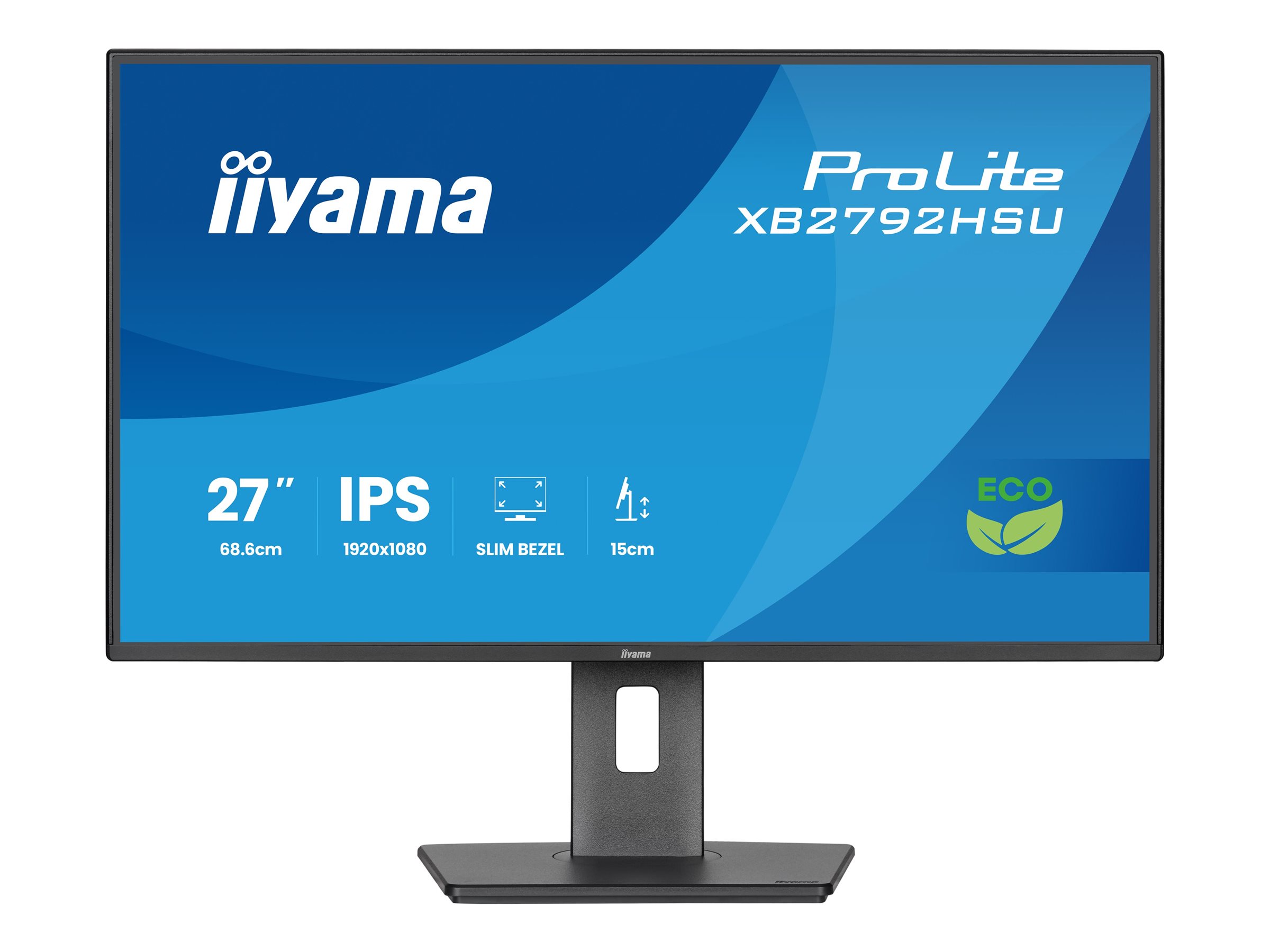iiyama ProLite 27 IPS Full HD panel with 4-side slim bezel, B energy class and height adjustable stand