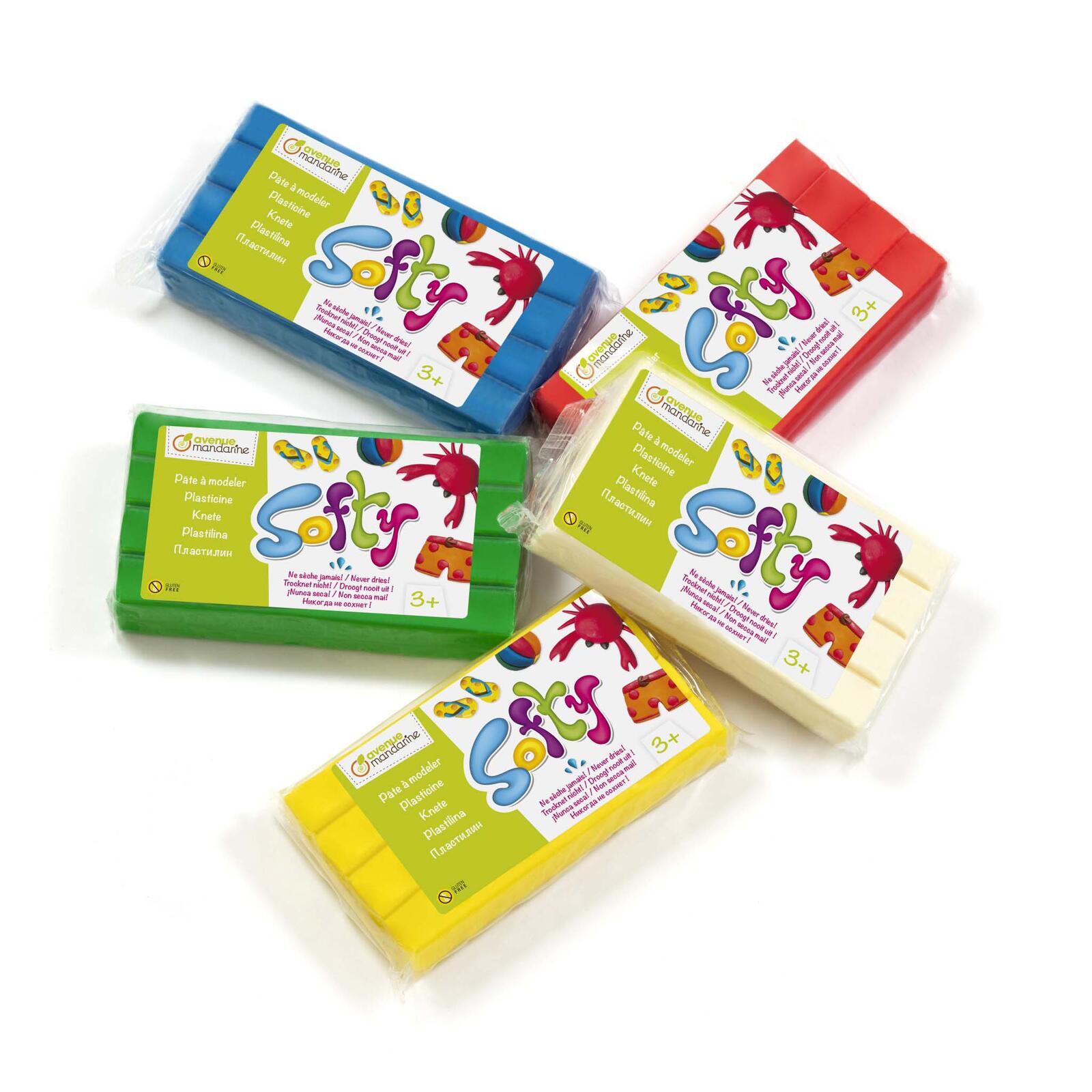 Avenue Mandarine Knete Super Softy farbsortiert 5 Farben je 0.5 kg