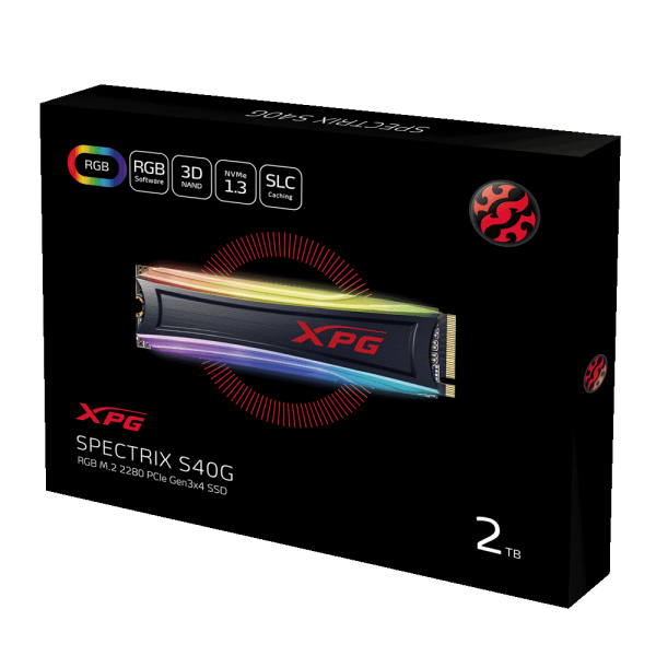 ADATA XPG Spectrix S40G RGB - SSD - 2 TB - extern - M.2 2280 - PCIe 3.0 x4 (NVMe)