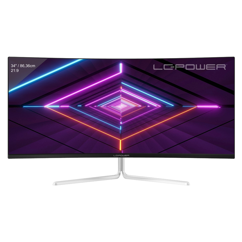 LC-Power LC-M34-UWQHD-100-C-V3 pantalla para PC 86,4 cm (34) 3440 x 1440 Pixeles UltraWide Quad HD LCD Blanco