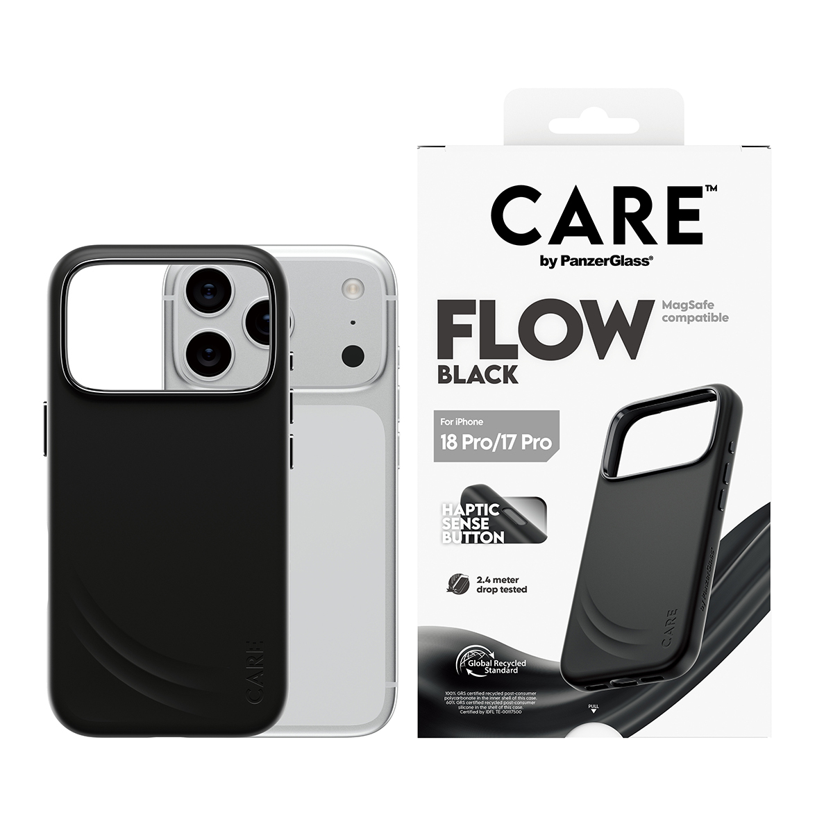 PanzerGlass CARE by � Flow Case Black w. MagSafe iPhone 2026 Pro | 17 Pro coque de protection pour t�l�phones portables Housse Transparent