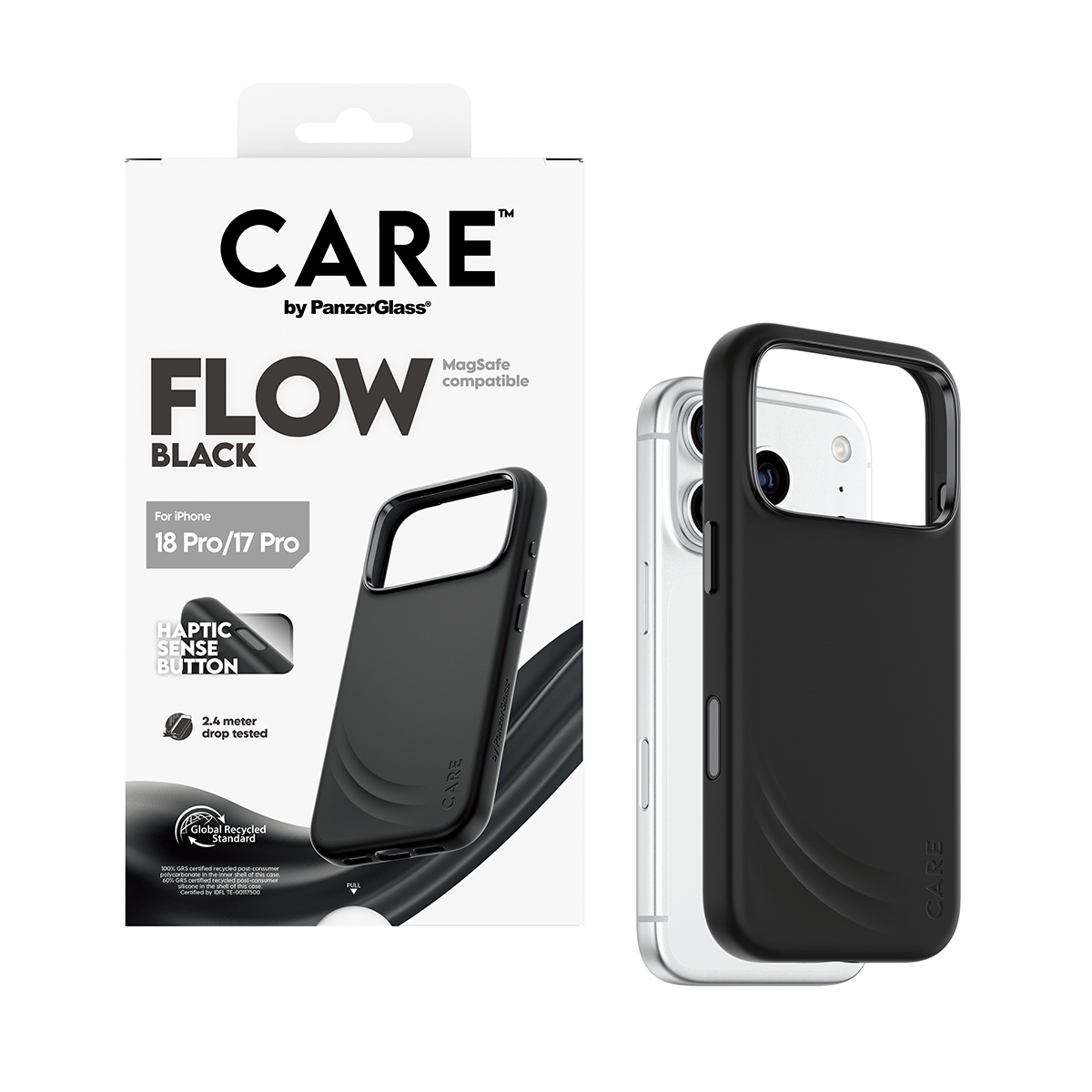 PanzerGlass CARE by � Flow Case Black w. MagSafe iPhone 2026 Pro | 17 Pro coque de protection pour t�l�phones portables Housse Transparent