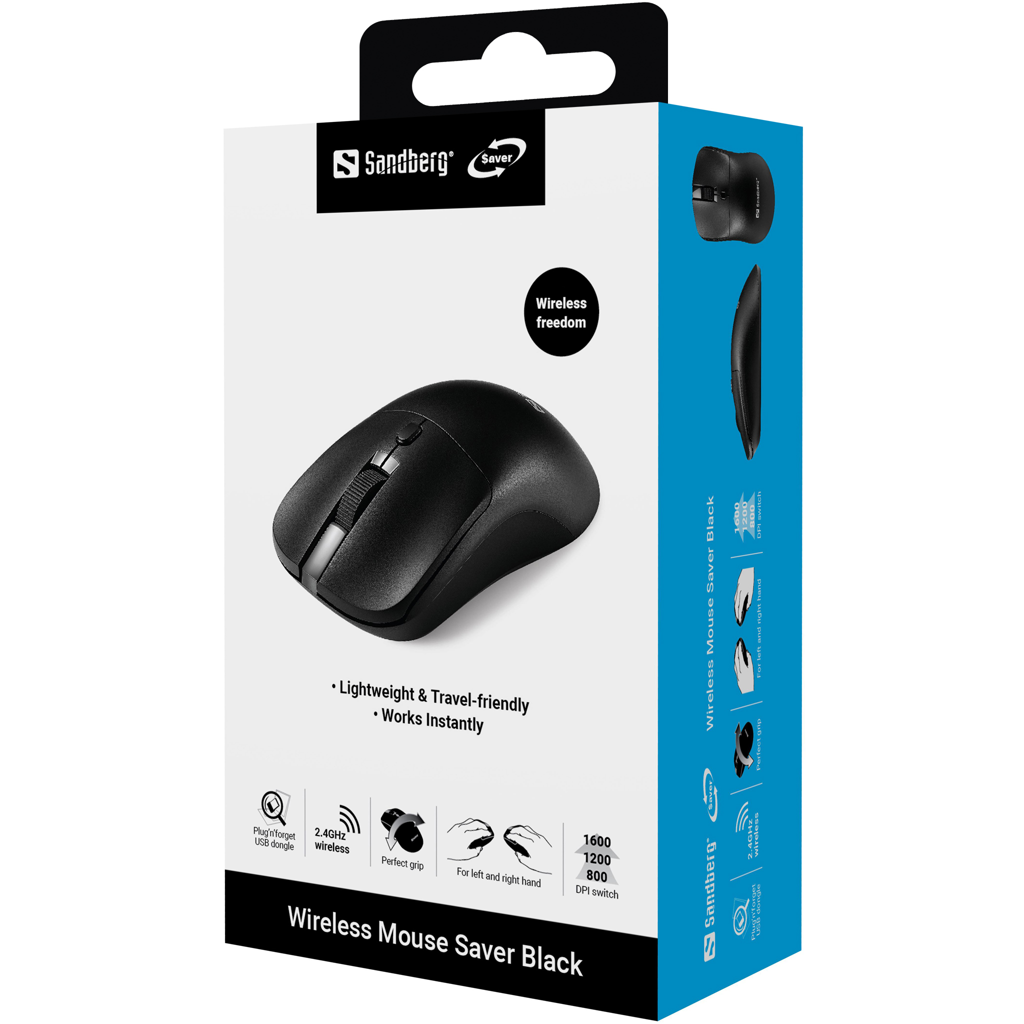 Sandberg 331-04 mouse Universale Ambidestro RF Wireless 1600 DPI