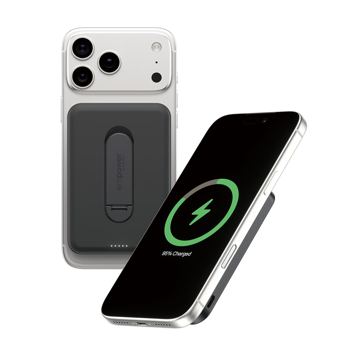 PanzerGlass empower by � empower Bank w. Spin Stand | 5000mAh | Space Black Noir
