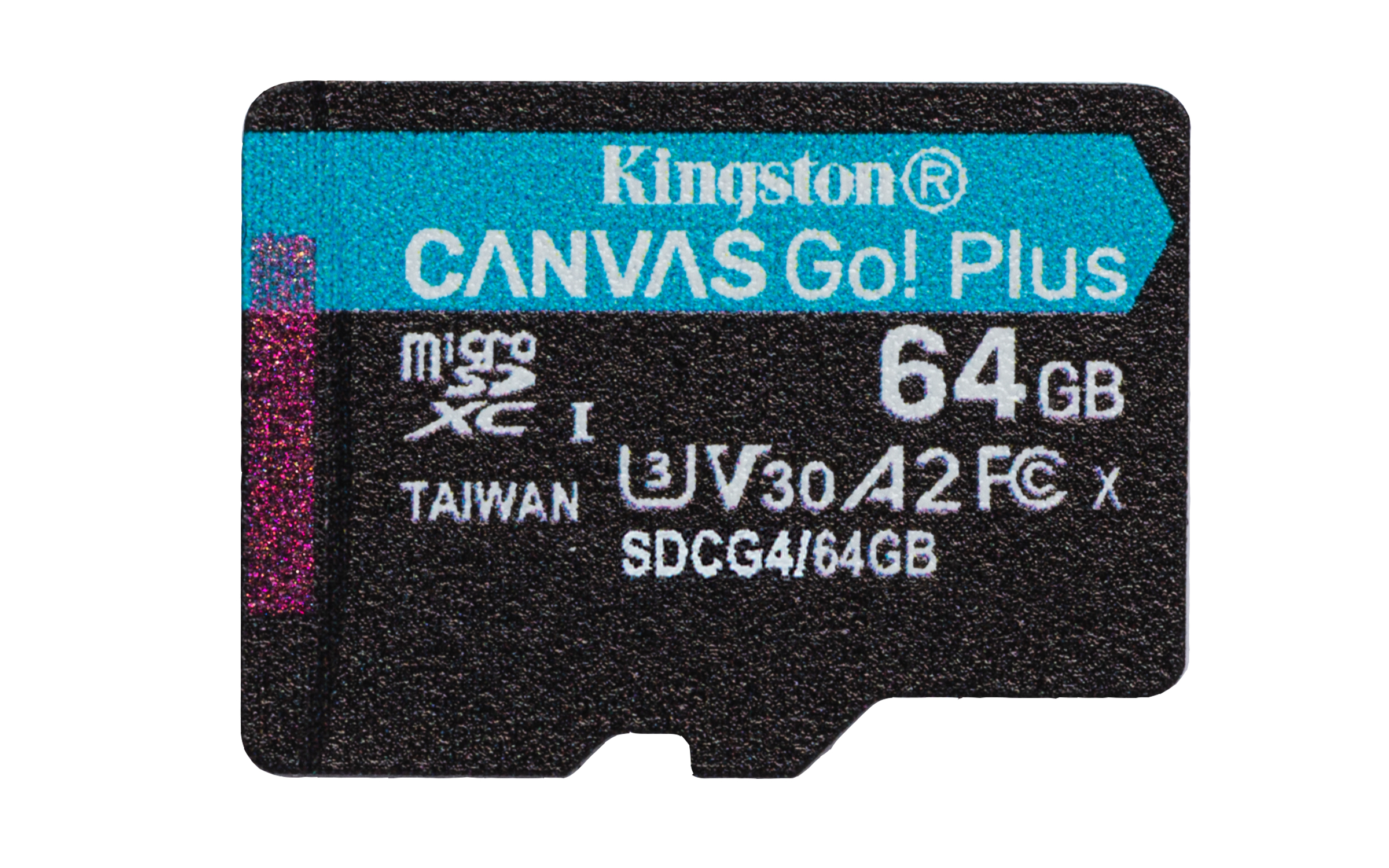 Kingston 64GB microSDXC Canvas Go Plus Gen4 200MB/s A2 U3 V30 Card+ Adapter - Micro SD - Secure Digital (SD)