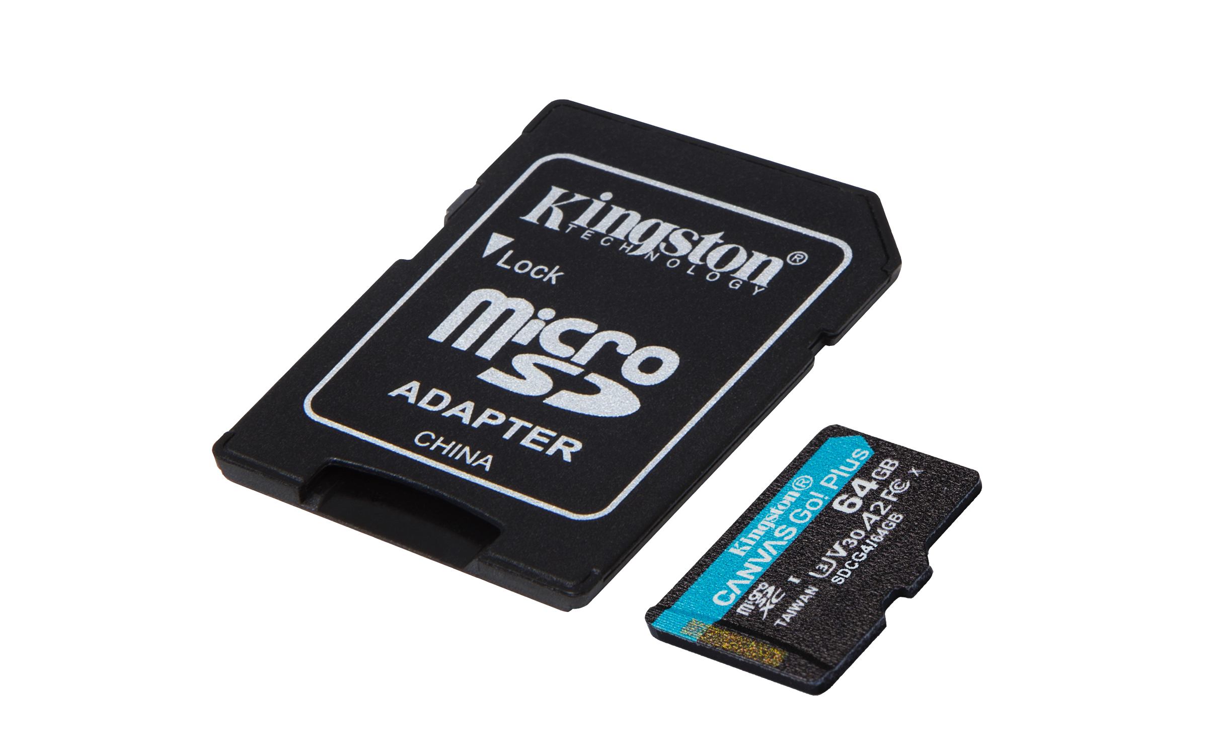 Kingston 64GB microSDXC Canvas Go Plus Gen4 200MB/s A2 U3 V30 Card+ Adapter - Micro SD - Secure Digital (SD)
