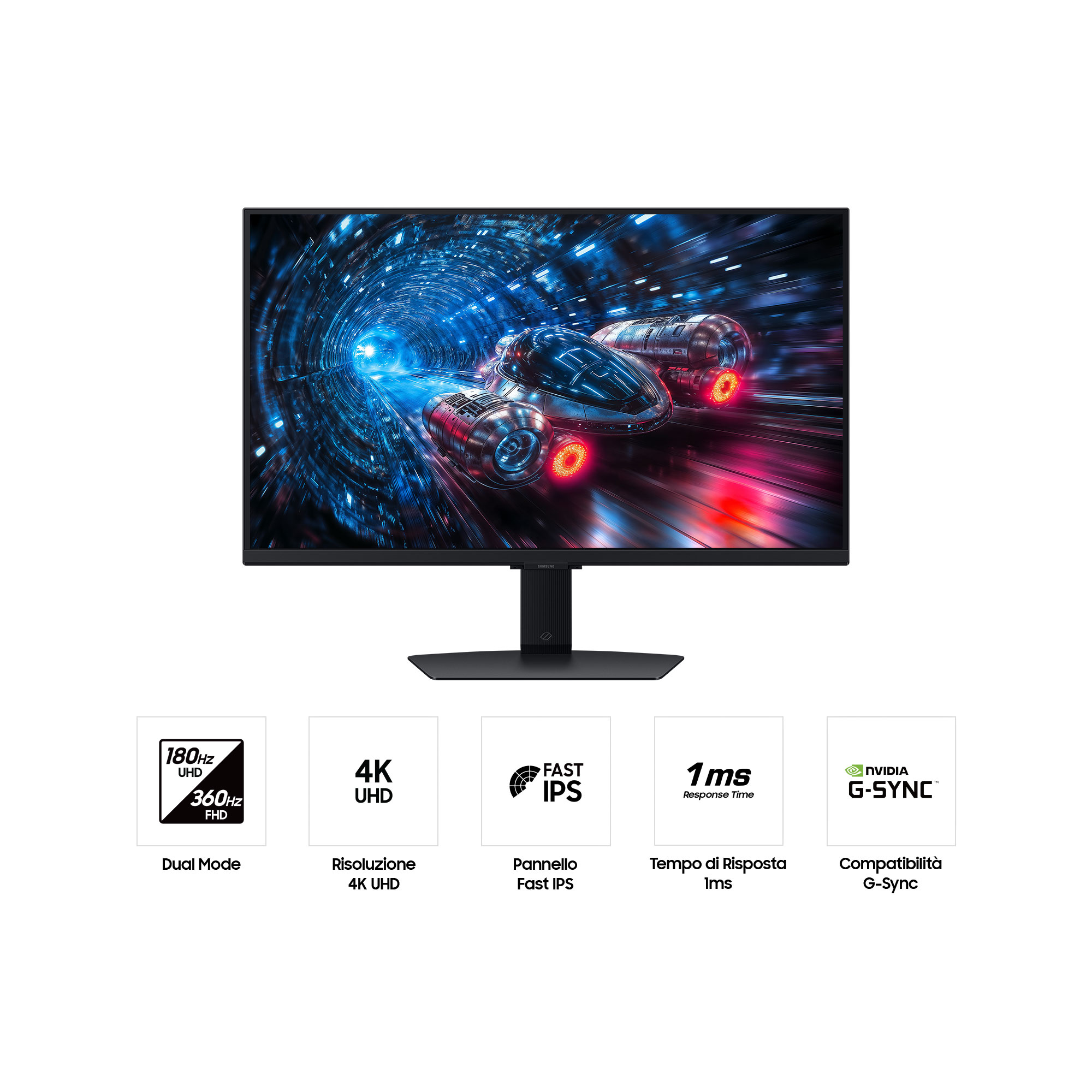 Samsung G70F computer monitor 68.6 cm (27) 3840 x 2160 pixels 4K Ultra HD LCD Black