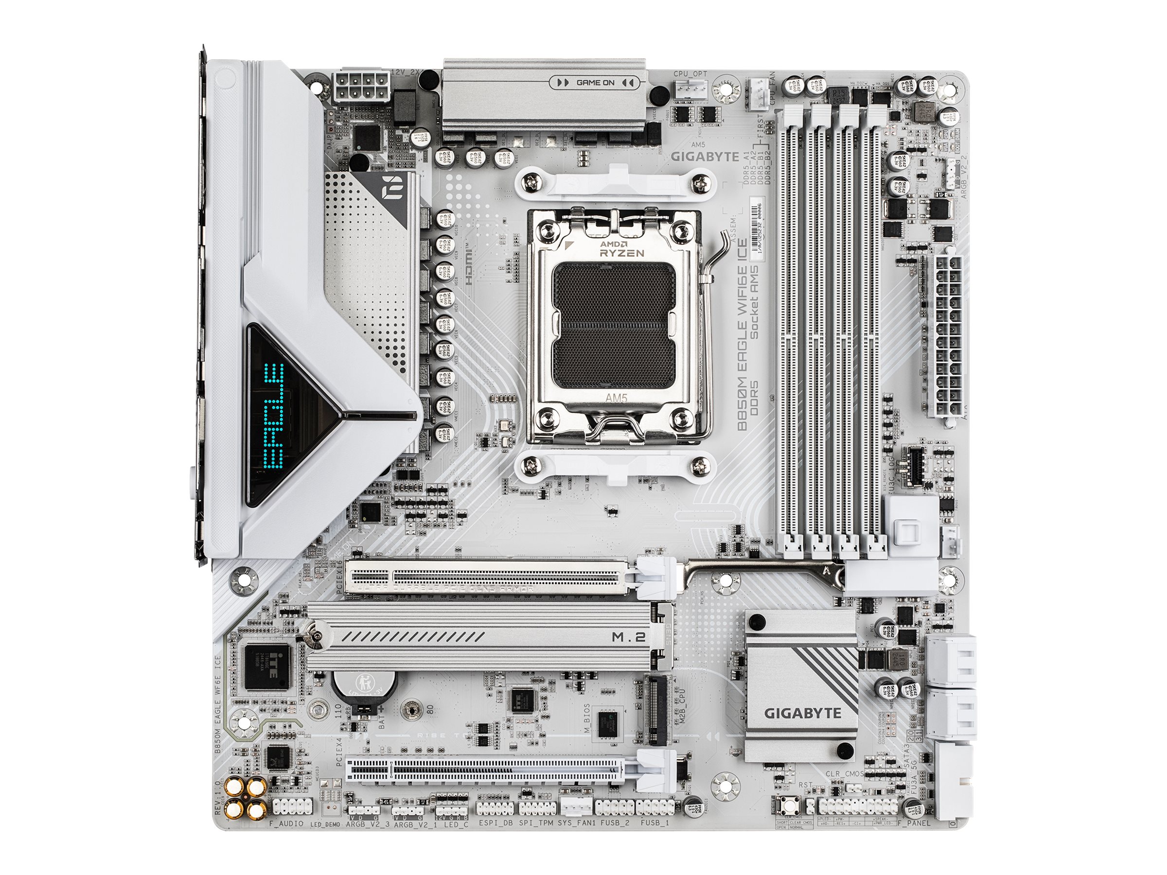 Gigabyte B850M EAGLE WIFI6E ICE - Motherboard - micro ATX - Socket AM5 - AMD B850 Chipsatz - USB-C 3.2 Gen2, USB 3.2 Gen 2, USB 3.2 Gen 1 - 2.5 Gigabit LAN, Wi-Fi 6E, Bluetooth - Onboard-Grafik (CPU erforderlich)