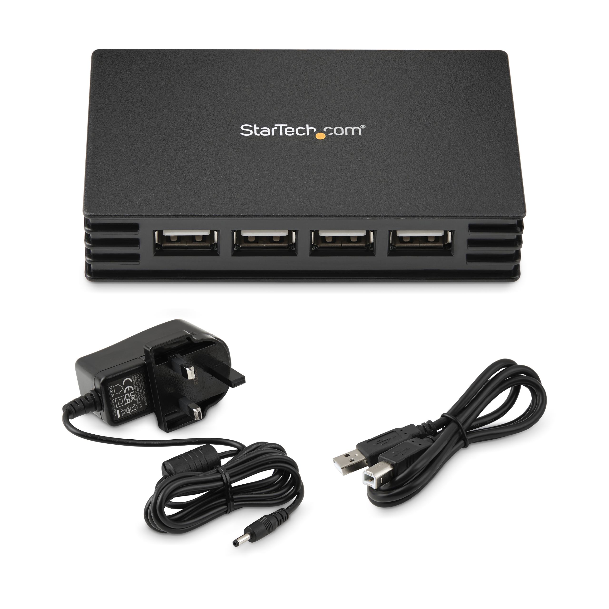 StarTech.com ST4202USBGB hub de interfaz USB 2.0 Type-B 480 Mbit/s Negro