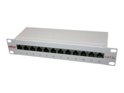 ROTRONIC-SECOMP Roline - Patch Panel - CAT 6a - RJ-45 X 12 - Grau - 1U - 25.4 cm (10)