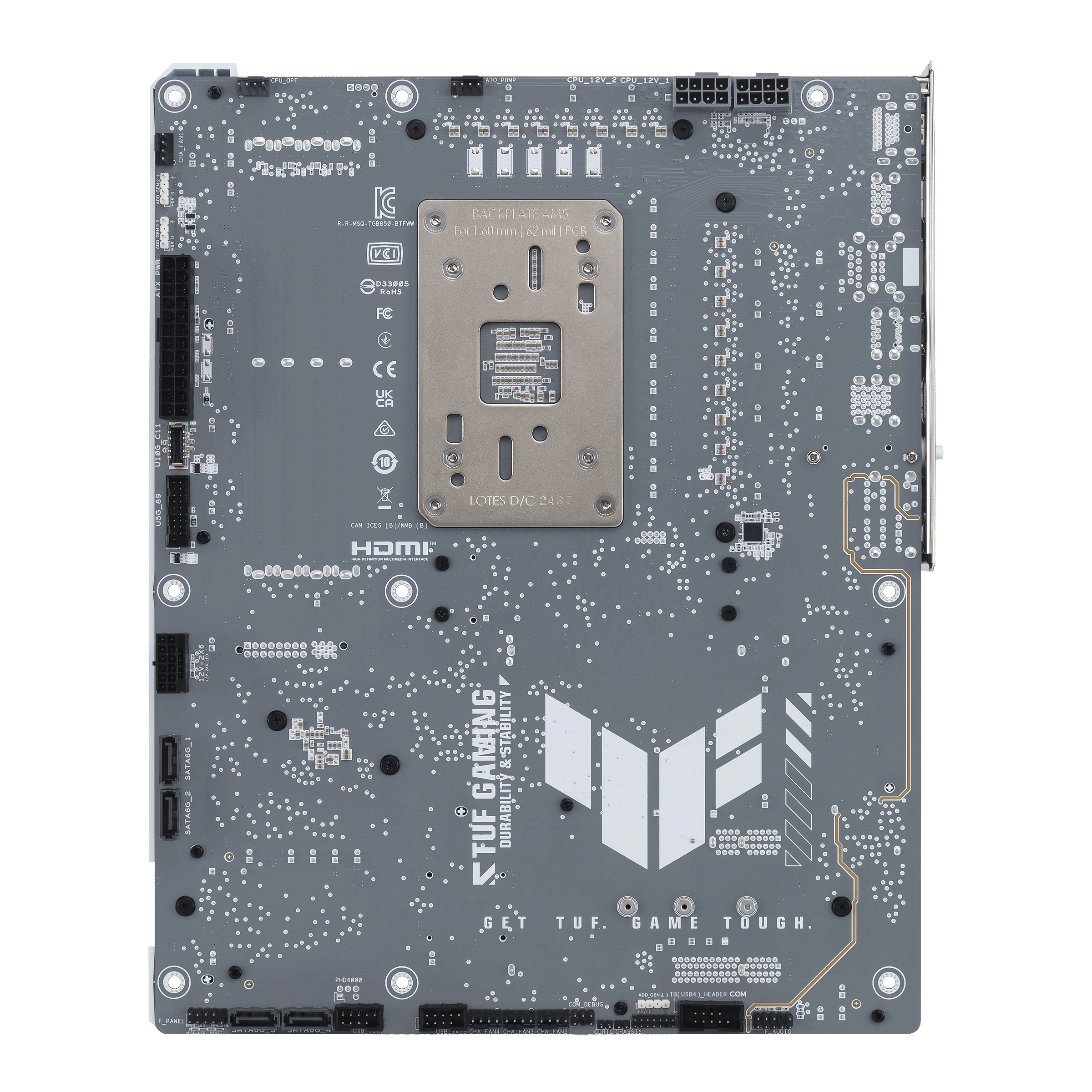 ASUS TUF GAMING B850-BTF WIFI W - Motherboard - ATX - Socket AM5 - AMD B850 Chipsatz - USB-C 3.2 Gen 2x2, USB-C 3.2 Gen2, USB 3.2 Gen 2, USB 3.2 Gen 1, USB4 - Wi-Fi 7, 2.5 Gigabit LAN, Bluetooth - Onboard-Grafik (CPU erforderlich)