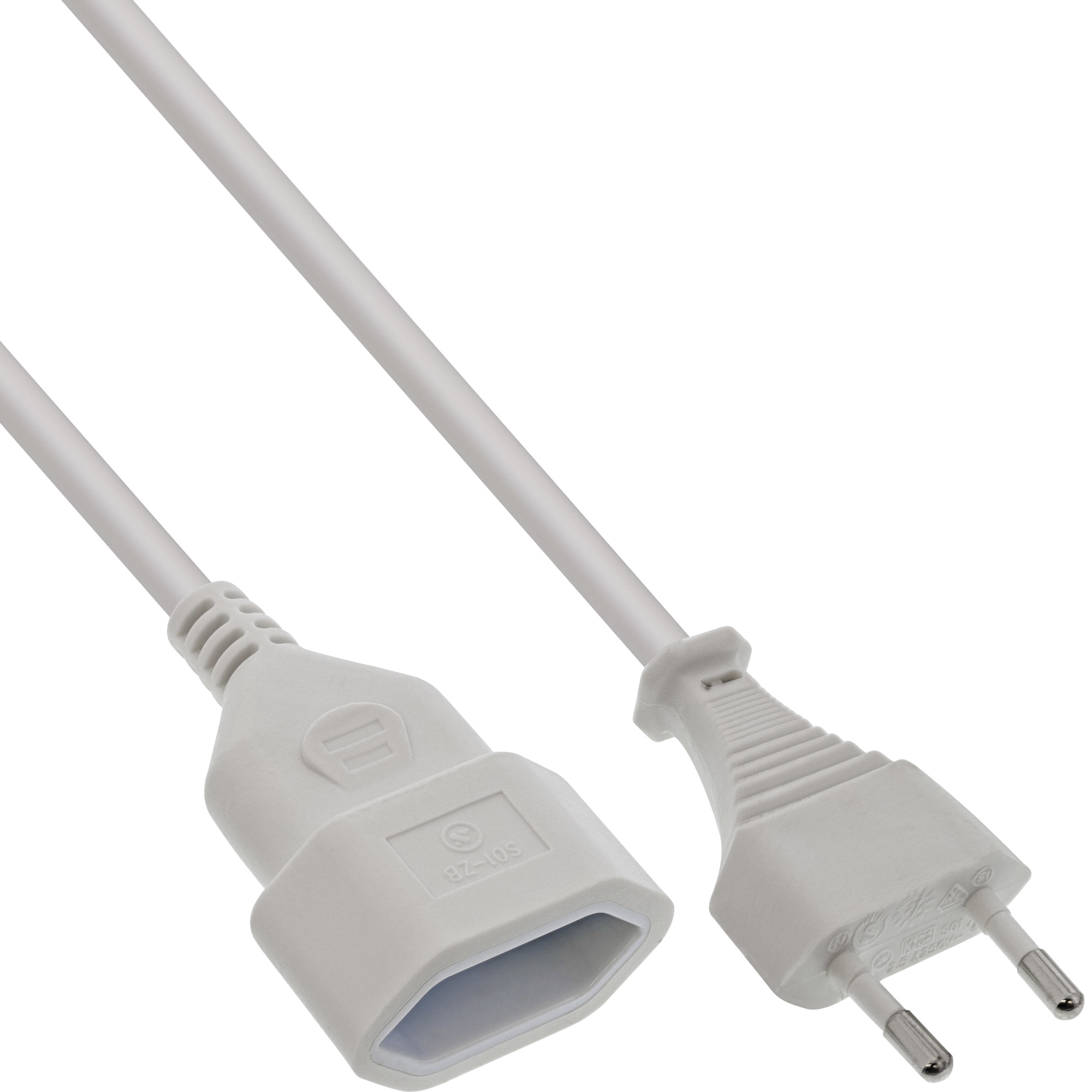 InLine Euro-Verlngerung - Eurostecker an Eurokupplung - wei - 0,2m