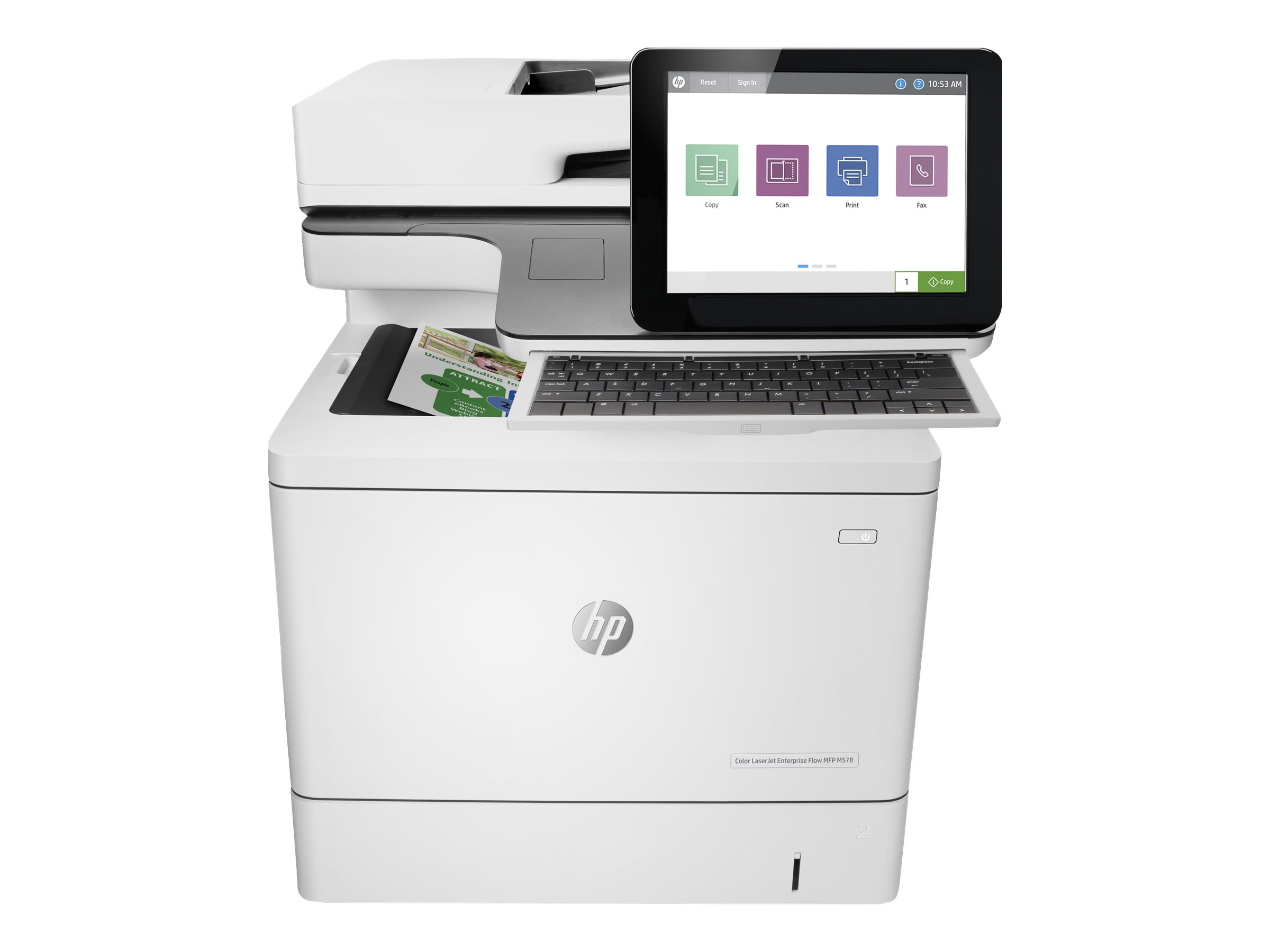 HP Color LaserJet Enterprise Flow Stampante multifunzione Enterprise Color LaserJet Flow M578c, Stampa, copia, scansione, fax, Stampa fronte/retro; ADF da 100 fogli; efficienza energetica