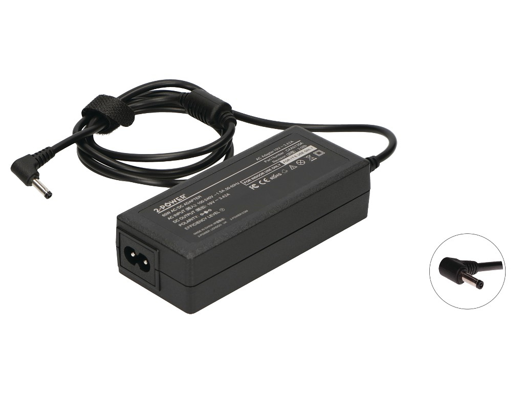 2-Power 2P-ADLX65CLGE2A adattatore e invertitore 65 W Nero