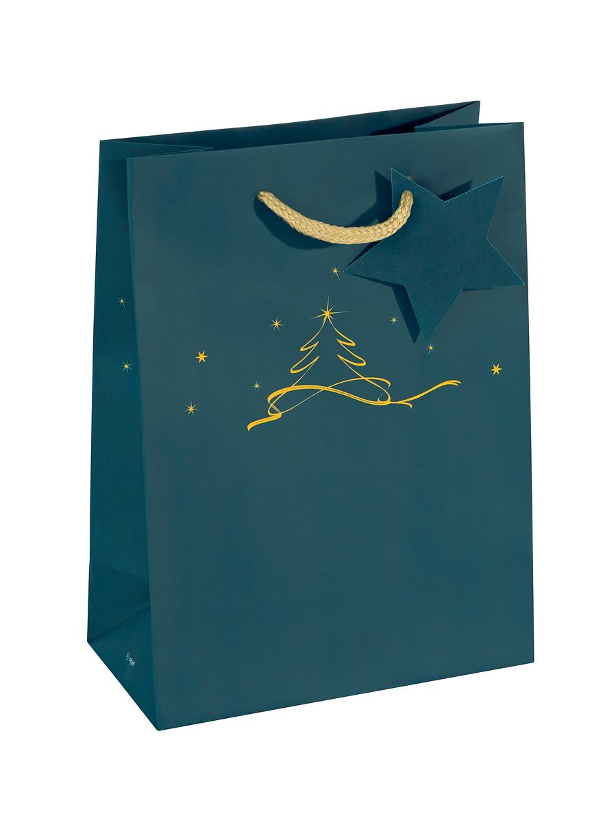 Sigel GT035 - Geschenkverpackungstasche - Blau - Abbildung - Papier - Weihnachten - Matt