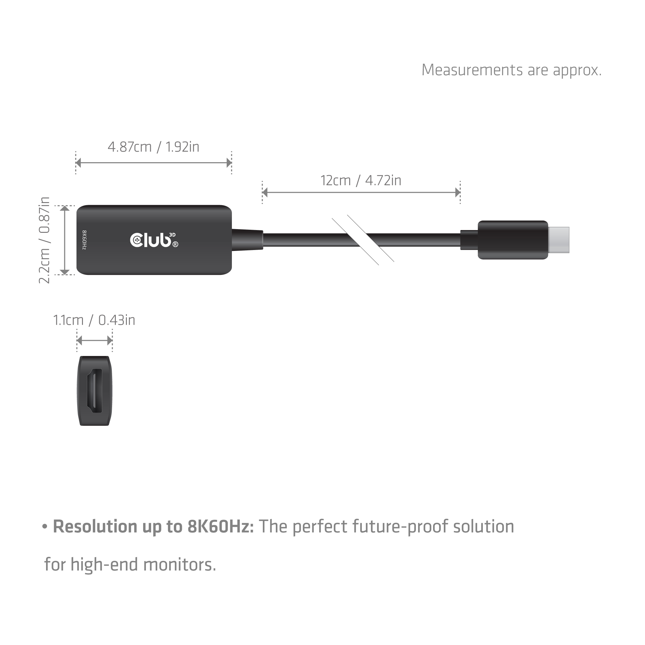 CLUB3D Adaptador USB-C� a HDMI 2.1 8K60Hz