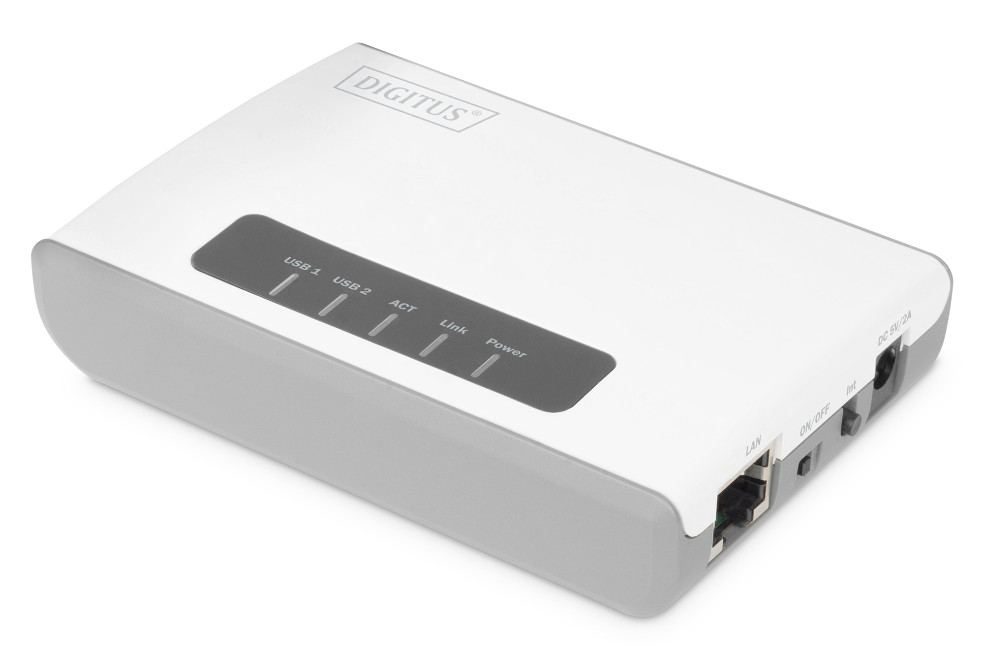 Digitus Servidor de red multifuncin inalmbrico USB 2.0 de 2 puertos, 300 Mbps