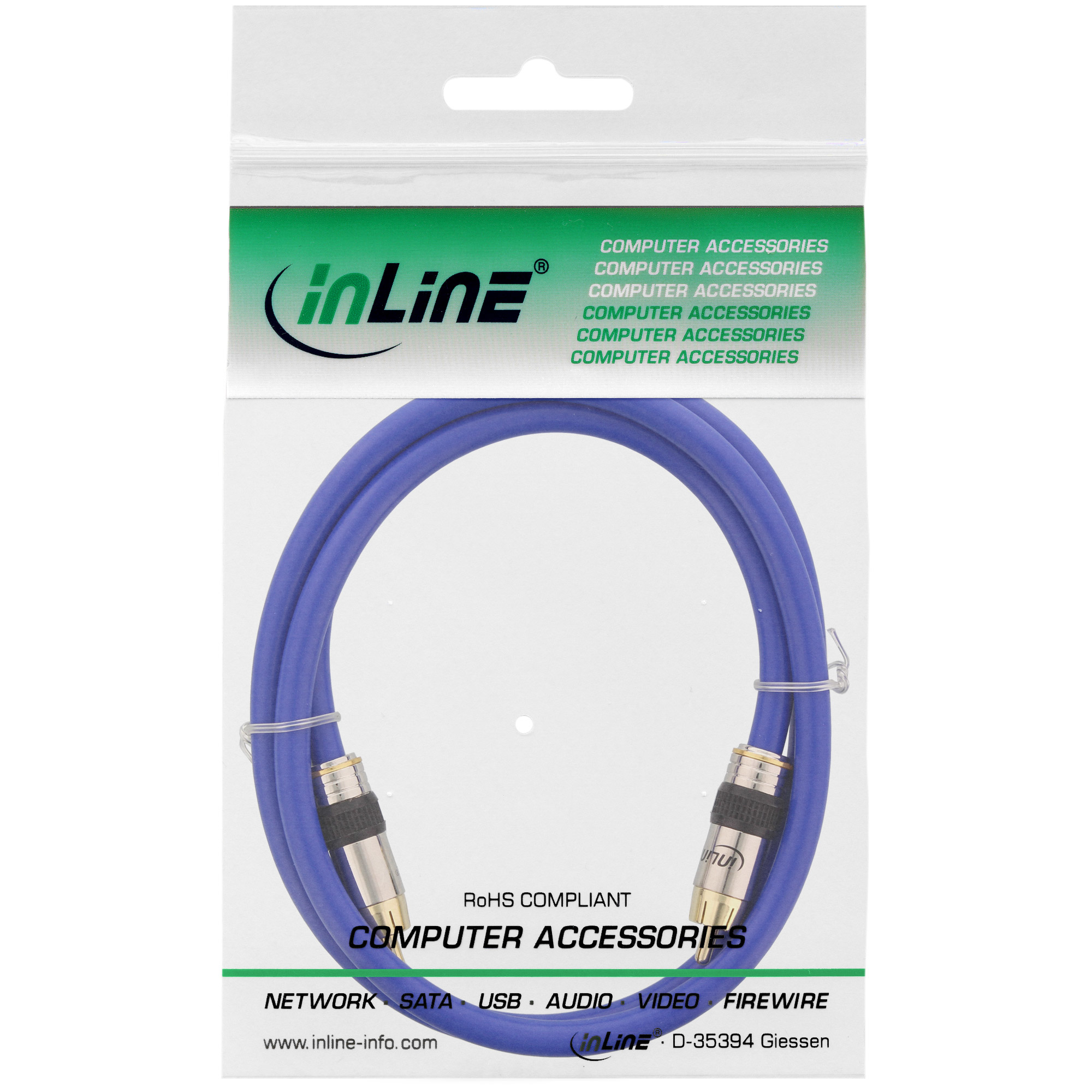 InLine Premium RCA Video & Digital Audio Cable RCA male / male gold plated 25m