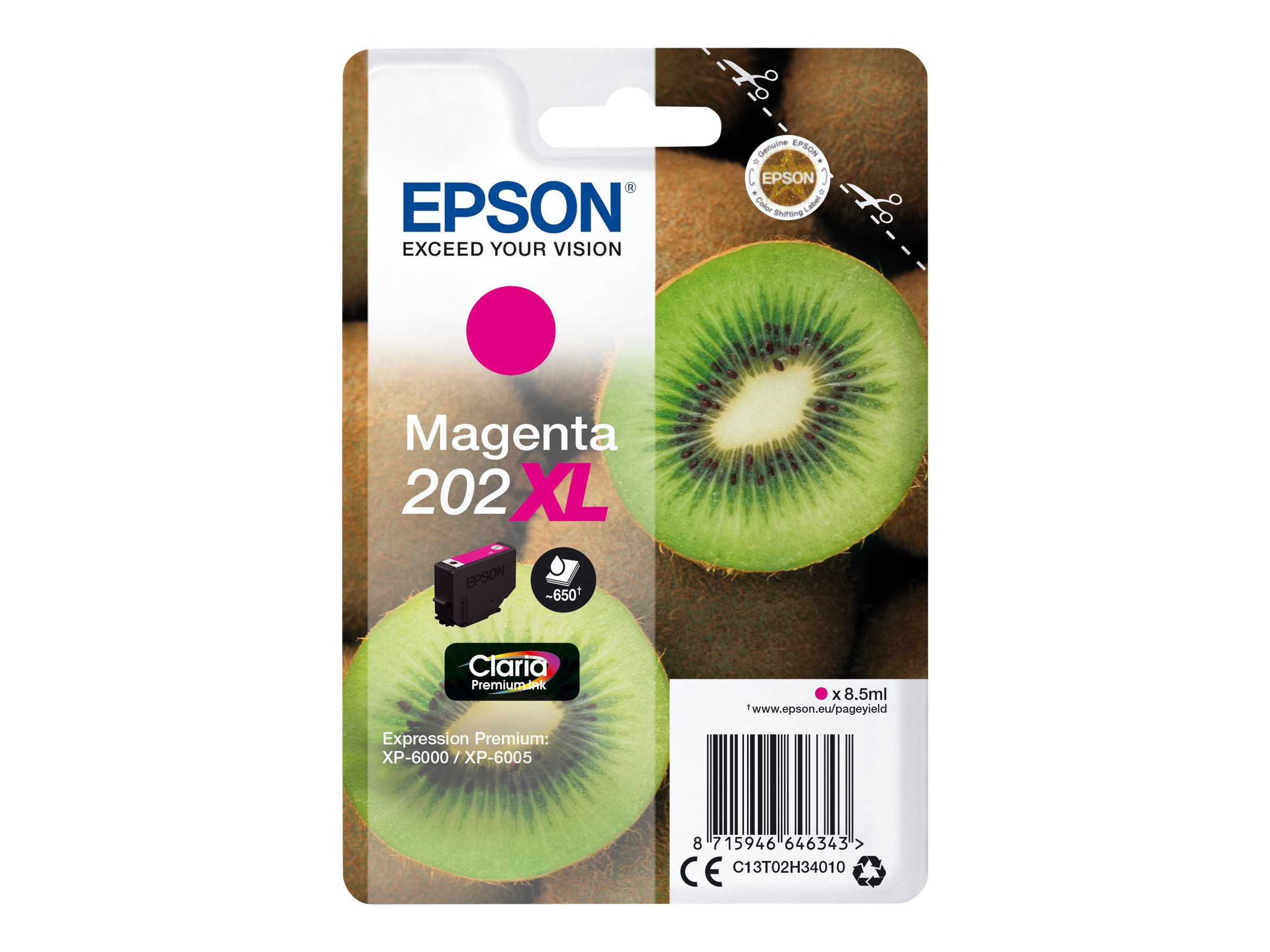 Epson Kiwi Singlepack Magenta 202XL Claria Premium Ink