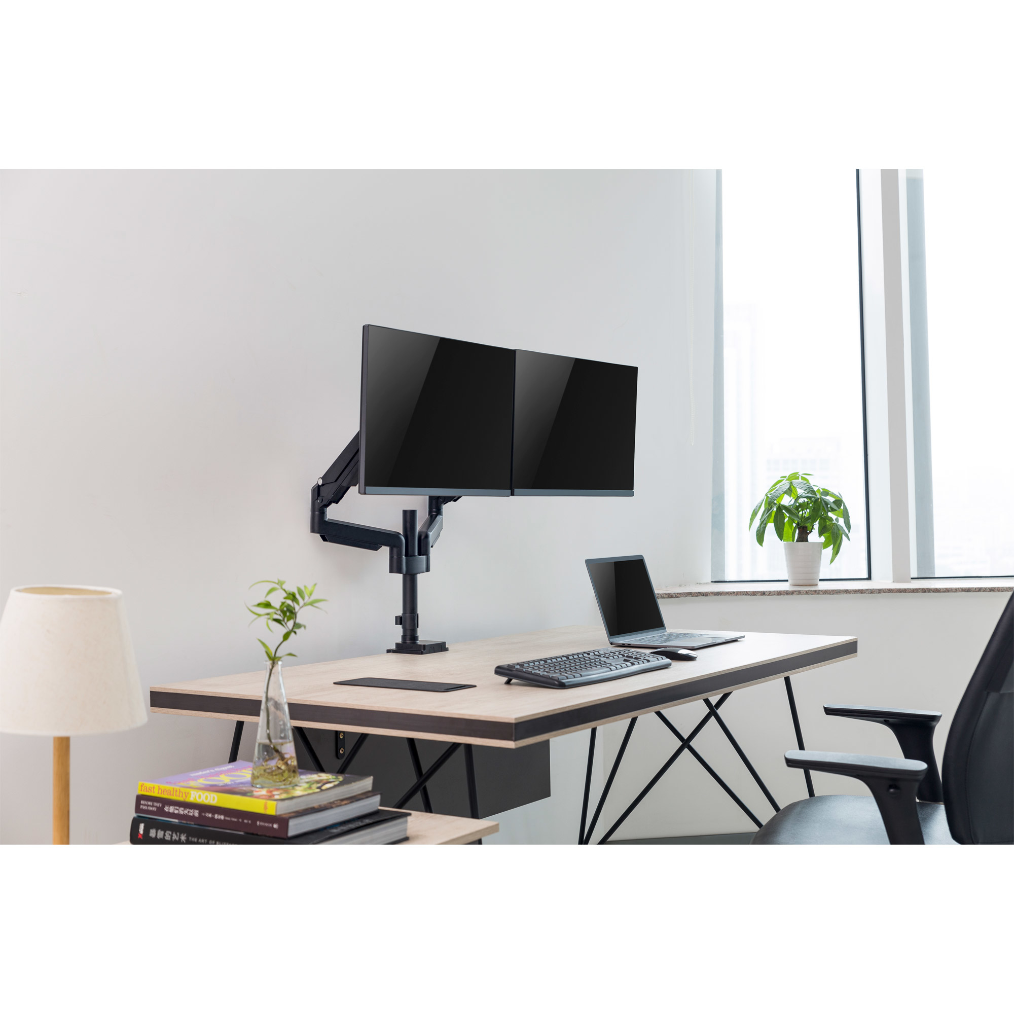 InLine da tavolo con elevatore, per due monitor fino a 82 cm (32), 9 kg