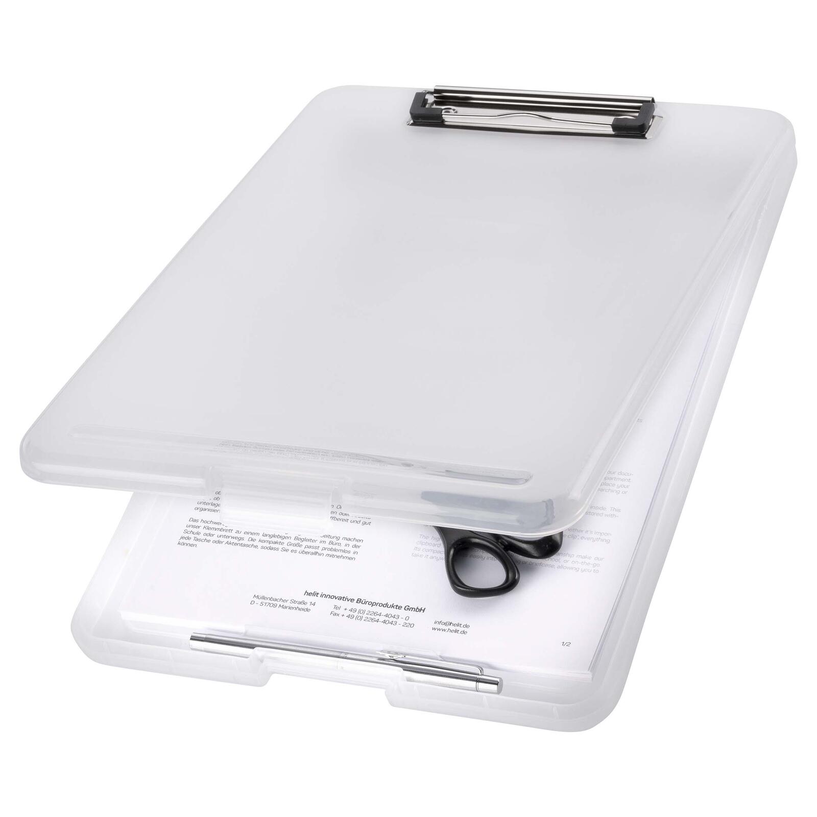 Maped Klemmbrett the clip H2532010 DIN A4 wei transluzent Kunststoff