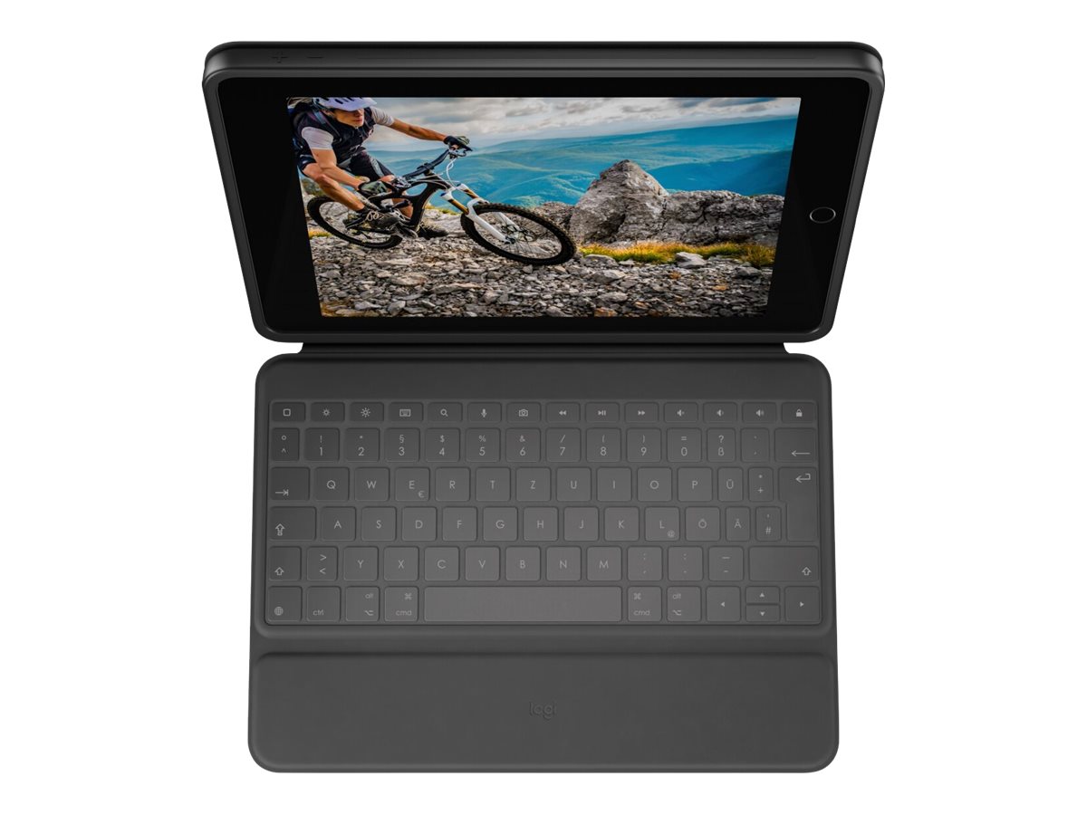 Logitech Rugged Folio QWERTY Danois, Finlandais, Norvgien, Sudois Smart Connector Graphite