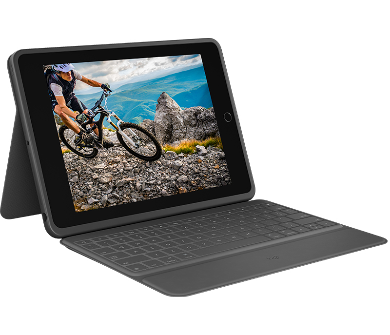 Logitech Rugged Folio - Tastatur und Foliohlle - Apple Smart connector - Pan-Nordic - fr Apple 10.2-inch iPad (7. Generation, 8. Generation, 9. Generation)