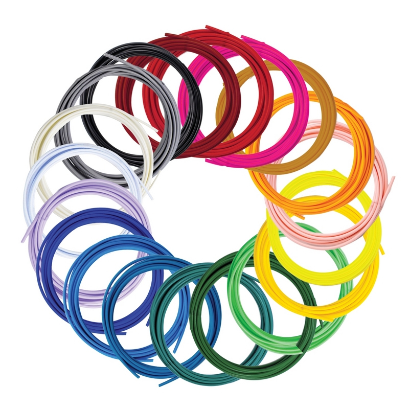3Doodler Filament FLOW 20 PLA 20 Farben Nachf�llpack Acido polilattico (PLA) Nero, Blu, Verde scuro, Rosa scuro, Oro, Verde, Lill�, Blu marino, Arancione, Rosa, Trasparente, Bianco, Giallo