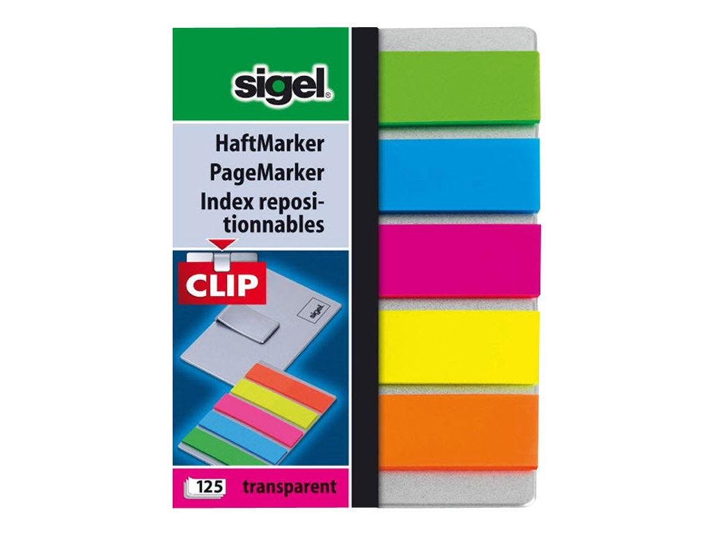 Sigel Haftmarker HN610 52x82mm sortiert 5x25 Bl./Pack.