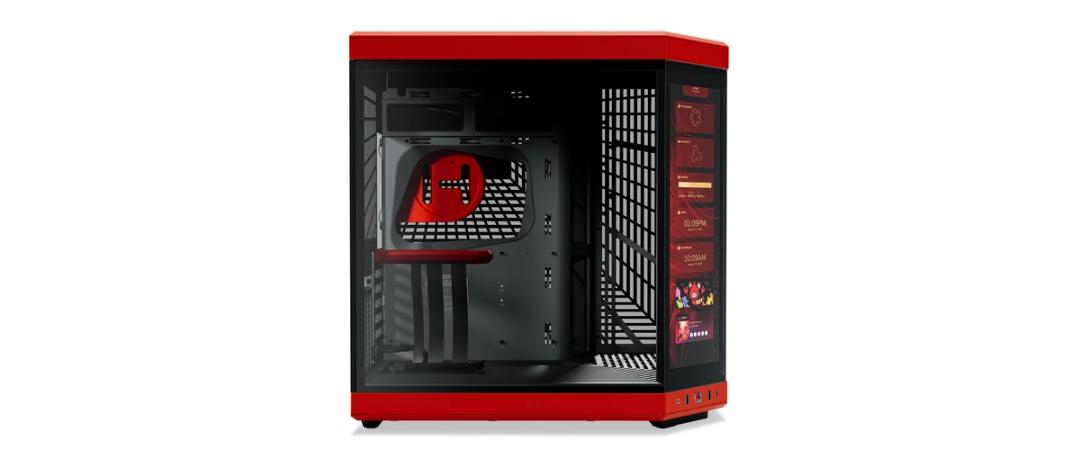 HYTE Y70 Touch rot Tempered Glass Midi Tower Noir, Rouge