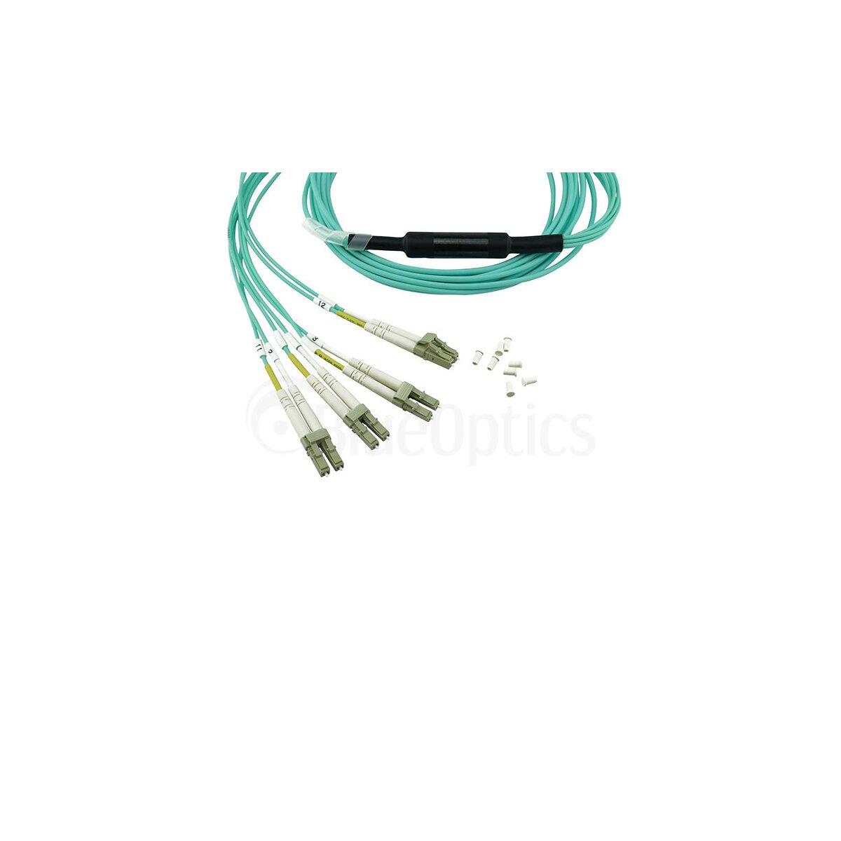 Fortinet FG-TRAN-QSFP-4XSFP-10 kompatibles MPO-4xLC Multimode OM3 Patchkabel 10 Meter